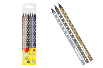 Picture of KeyRoad Pencil Colors, Triangle, 6 Metalic Colors, Model: KR971869