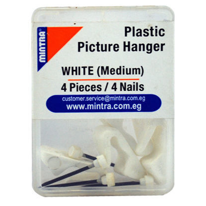 Picture of  Picture Hanger  - Mintra - Plastic - Medium - White - 4 Hanger  - 4 Nails - No. 96449