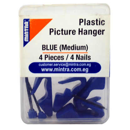 Picture of Picture Hanger  - Mintra - Plastic - Medium - Blue - 4 Hanger  - 4 Nails - No. 96455