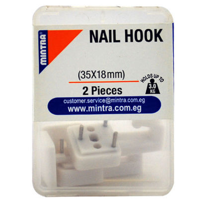 Picture of Nail Hook  - Mintra - Plastic - 35 x 18 mm - 2 pcs - No. 94068 	