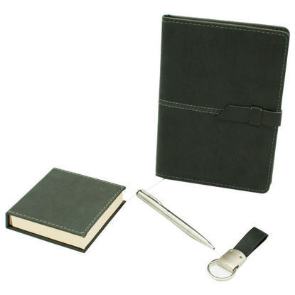 Picture of 4-piece set (agenda with tongue + pen + medal + notepad)