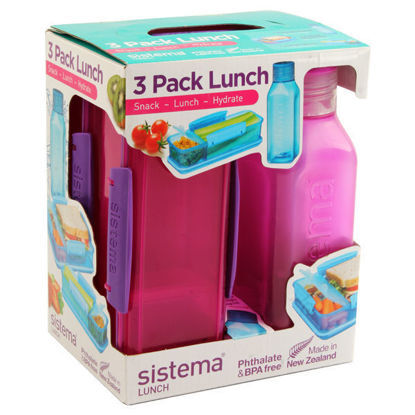 Picture of Sistema 3 PACK Lunch Snack-Lunch-Hydrate