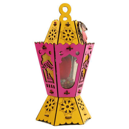 Picture of Hexagonal mirro wood lantern