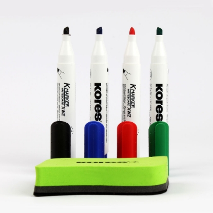 Picture of Kores K-marker Whiteboard Set, Green, Red, Blue, Black No. 20865