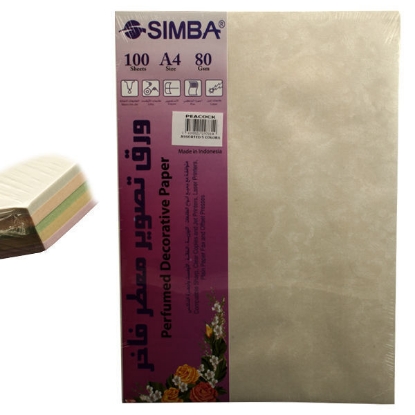 Picture of Perfumed Decorative Paper - Simba  – 80 Gsm – 100 Paper – 5 Colour  – Rainbow White – A4