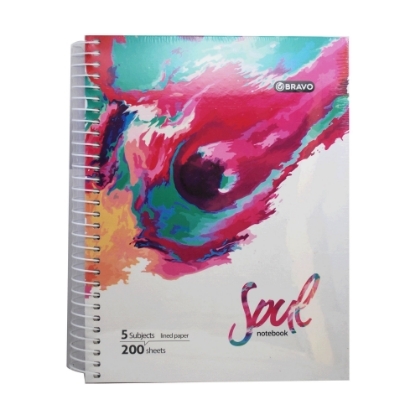 Picture of Notebook - Bravo -  Soul - Wire - Hard Cover - 200 Sheets - 5 Divider - A4