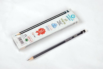Picture of  Pencil - Simbalion – With Eraser - 12 Pen - Color (Black * Silver) – Non-Toxic - BB33eg