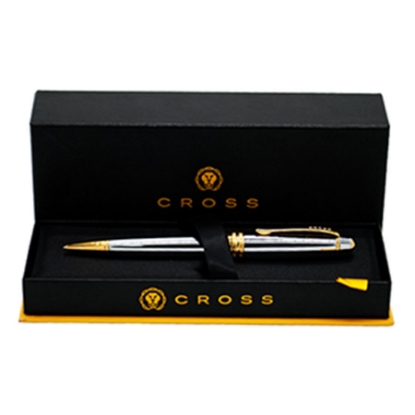 Picture of CROSS BALL PEN BLACK WITH SILVER X GOLD BODY USA MODEL AT0452-6  