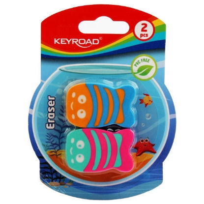 Picture of Keyroad Eraser card, 2 pieces, fish shape KR972126
