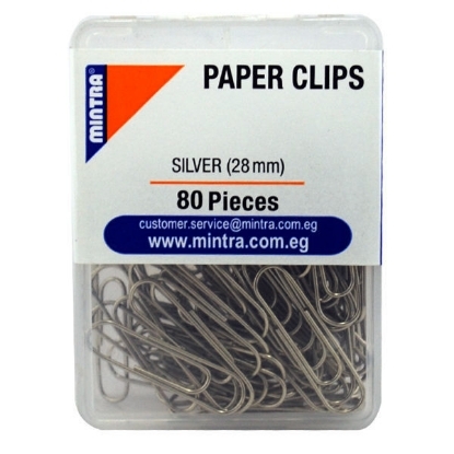 Picture of Paper clips - Mintra - Silver - 28 mm - 80 pieces - No. 94353