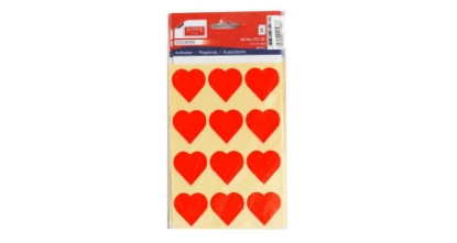 Picture of Sticker - Tanex - Orange Heart - 12 Pcs - On 5 Sheet - Model 301