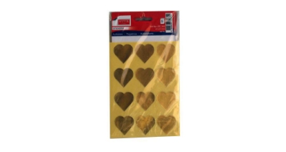 Picture of Sticker - Tanex - Gold Heart - 12 Pcs - On 5 Sheet - Model 303