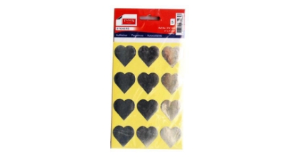 Picture of Sticker - Tanex - Silver Heart - 12 Pcs - On 5 Sheet - Model 304