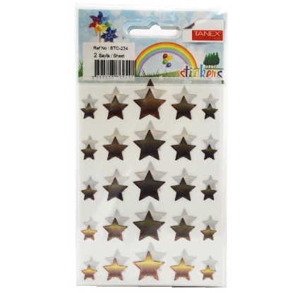 Picture of Tanix golden Stars Sticker 25 Pieces 2 Sheet Model S
