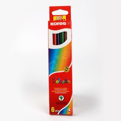 Picture of  Kores Coloured Pencils, Triangular, Set of 6 Colors, No. 93306