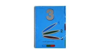 Picture of Notebook plastic wire 114 sheets cracking 3 separators 20.5 x 28.5 cm
