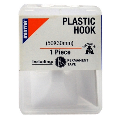 Picture of Plastic Hook  - Mintra - 1 Piece - Plastic 50 x 30 mm - No. 94042