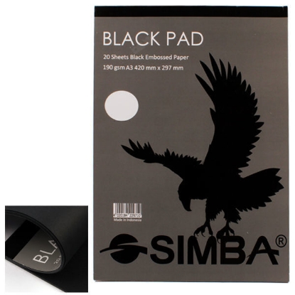 Picture of Simba drawing Black pad 20 sh -190gsm A3