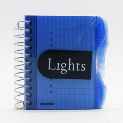 Picture of UNIVERSITY NOTEBOOK LIGHTS MINTRA WIRED 192 PAPERS LINED SEPARATORS PLASTIC COVER A7