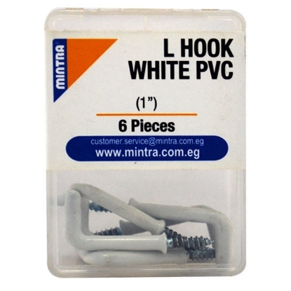 Picture of  Hook - Mintra - Metal - Plastic Coated - 6 Pcs - White - Letter L - No. 94489