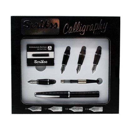 Picture of SCRIKSS CALLIGRAPHY SET FOUNTAIN PEN BLACK IN BOX MODEL 75002  