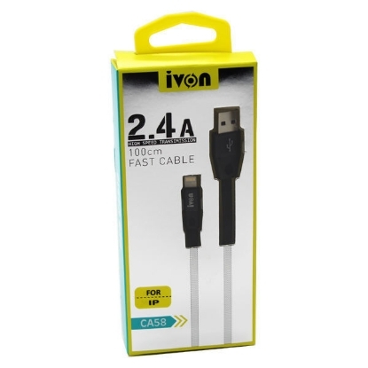 Picture of ivon fast cable charger and data line wire for lightning 1m for iphone 5/6/7/8 ca58 1m