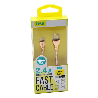 Picture of ivon fast cable charger and data line for type-c 1m ca76 2098-2099