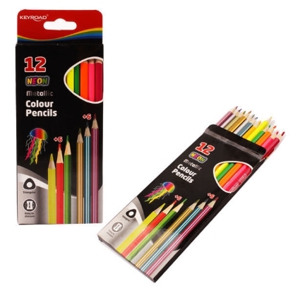 Picture of 	keyroad neon metallic color pencils 12pcs KR971760