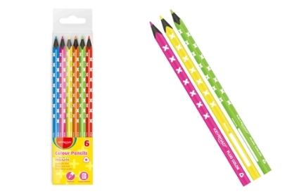 Picture of KeyRoad Neon Flow Pencil Colors, Triangle, 6 Colors, Model: KR971870