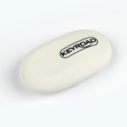 Picture of KeyRoad Eraser, Soft Tip, White & Black, Model: KR971788