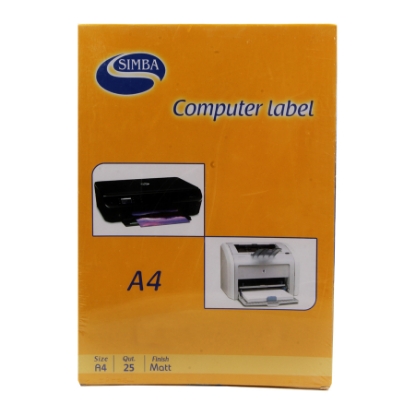 Picture of COMPUTER LABLE SIMBA 1 / A4 LIGHT FUSHCIA 25 SHEET 