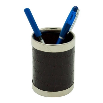 Picture of PEN HOLDER CUP HIGH QUALITY LEATHER ROUNDED