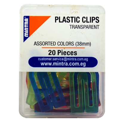 Picture of Plastic Clip's - Mintra - 20 Pcs - Tarnspernt Color - 38 Mm - No. 95170