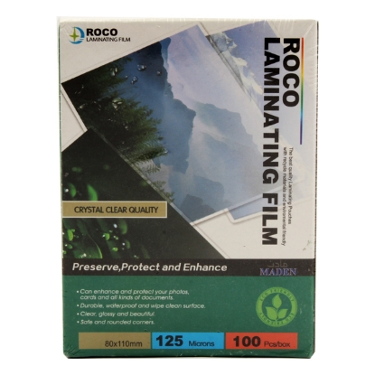 Picture of THERMAL LAMINATING POUCH FILM ROCO 125 MICRON 100 PCS 11 × 8 CM
