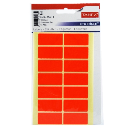 Picture of HANDWRITING LABEL TANEX ORANGE 40 × 19 MM 5 SHEETS A5 / 14 MODEL OFC-113