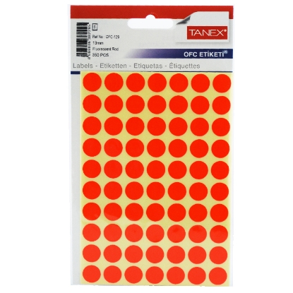 Picture of HANDWRITING LABEL TANEX FUSHCIA ROUNDED 13 MM 5 SHEETS A5 / 70 MODEL OFC-129 