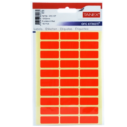 Picture of HANDWRITING LABEL TANEX ORANGE 30 × 12MM 5 SHEETS A5 / 30 MODEL OFC-107