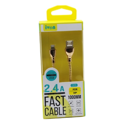 Picture of ivon fast cable charger and data line lightning for iphone 5/6/7/8 1m ca76 2100