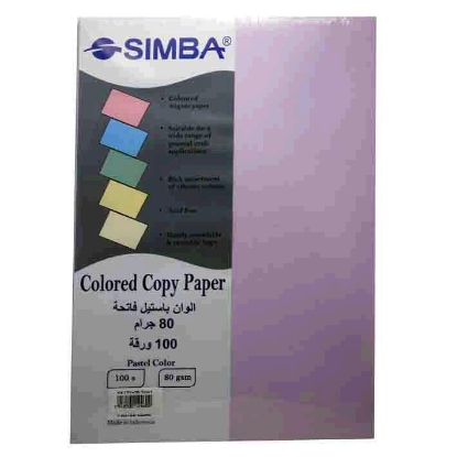 Picture of Simba Copy Paper 80 gm Pastel color 100 sheet Pastel Pink A4