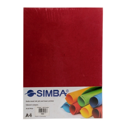 Picture of Simba Photocopy Paper Package 160gm 100 Sheets A4 red