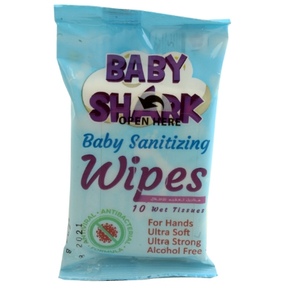 Picture of Baby Shark Baby Sanitizing Wipes, 10 Wipes