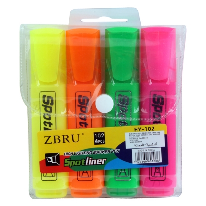 Picture of "Zabru Highlighters Set Of 4 Pcs, Fluorescent - Hy-102"