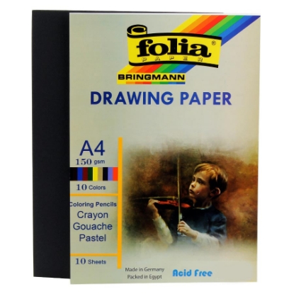Picture of FOLIA DRAWING PAPERS 10 SHEETS 150 GM A4 BLACK