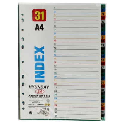 Picture of INDEX DEVIDERS MODERN PLASTIC WITH TABS COLORES AND NUMBERS 1 - 31