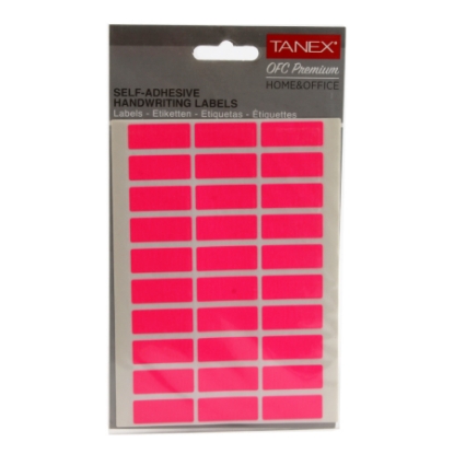 Picture of HANDWRITING LABEL TANEX PINK 5 SHEETS 30  × 12 MM A5 / 30 MODEL OFC-107 