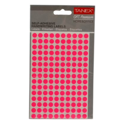 Picture of HANDWRITING LABEL TANEX PINK ROUNDED 0.8 MM 5 SHEETS A5 / 150 MODEL OFC-127