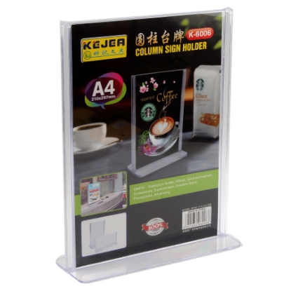 Picture of CONFERENCE ACRYLIC CARD STAND VERTICAL CRYSTAL A4 MODEL K-6006