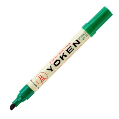 Picture of YOKEN PERMENANT MARKER CHISEL TIP GREEN