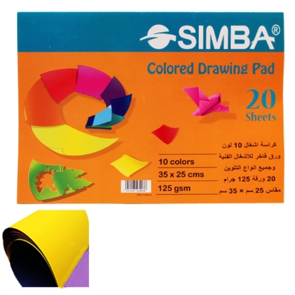 Picture of HAND CRAFTS SKETCH SIMBA 10 COLORES 125 GM 20 PAPERS 35 × 25 CM