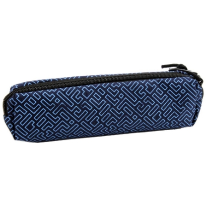 Picture of MINTRA FBRIC PENCIL CASE PRINTED 5 × 4 × 20.5 CM BLUE ZIZAG 09449